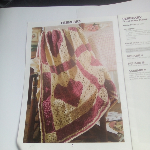 Afghans by the Dozen Patchwork Afghans Thru the Year Crochet Crocheting Vintage - Picture 5 of 6